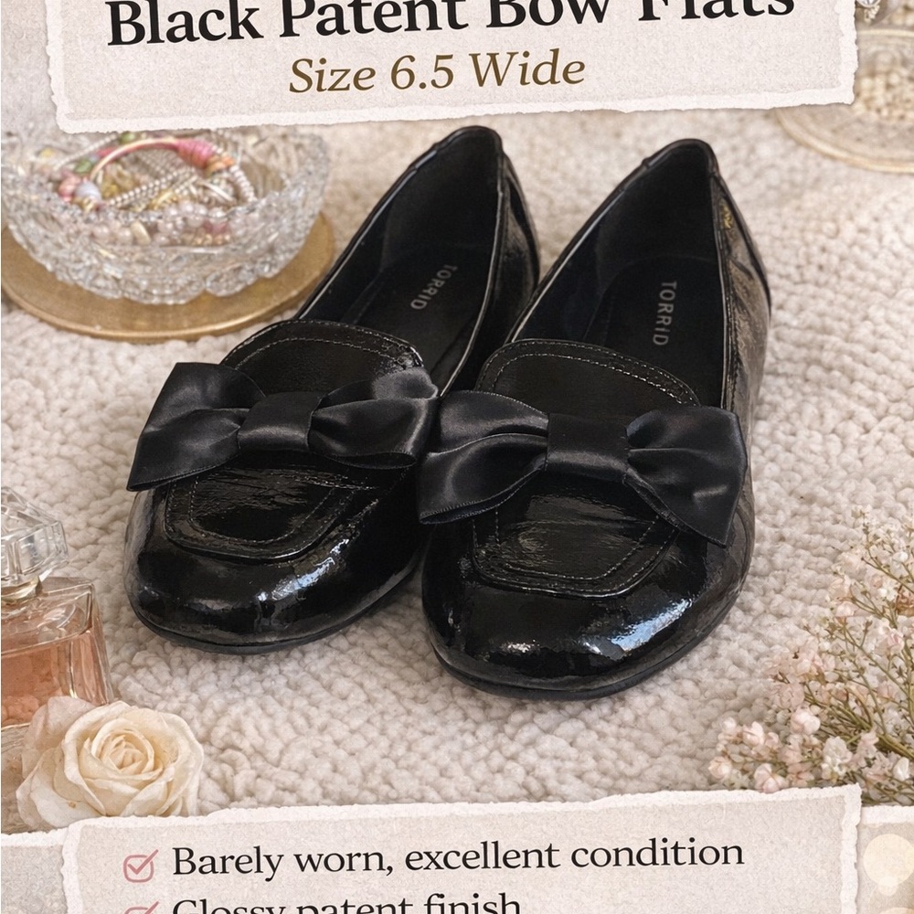 torrid Black Patent Bow Loafers